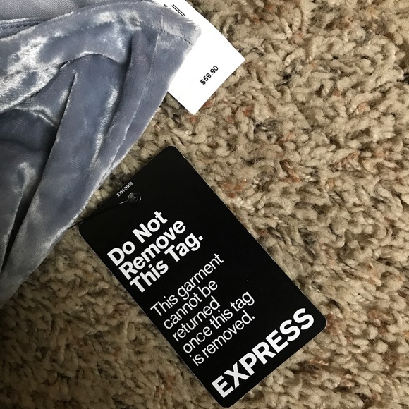 Baby blue velvet mini dress - Picture 3 of 4